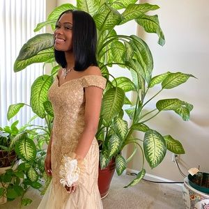 Gold prom dress